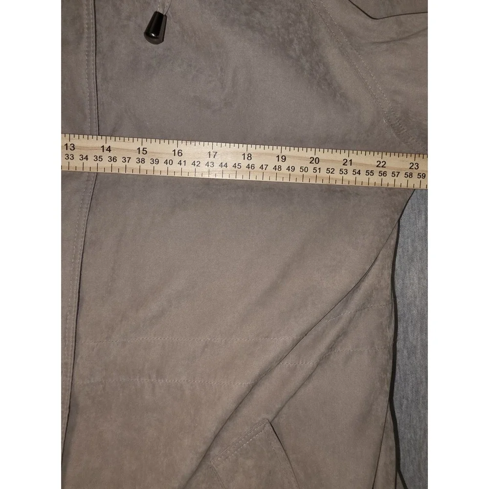 Liz Claiborne Women Brown Nylon Hooded Parka Jacket XL Mid-Length Coat